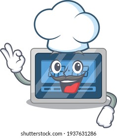 Talented digital timer chef cartoon drawing wearing chef hat