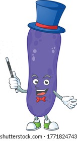 Talented escherichia coli Magician cartoon design style. Vector illustration