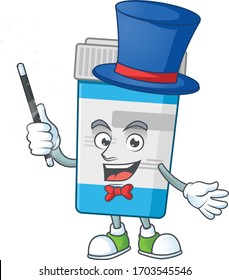 Talented medical bottle Magician cartoon design style