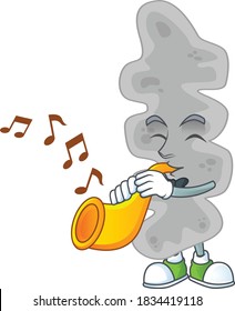 Talented musician of leptospirillum ferriphilum mascot design playing music with a trumpet. Vector illustration