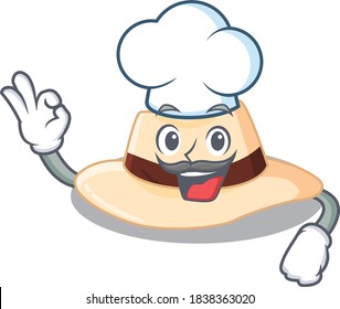 Talented panama hat chef cartoon drawing wearing chef hat