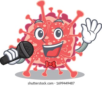 Talented singer of polyploviricotina cartoon character holding a microphone