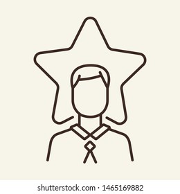 Talented staff vector line icon. Gifted, intelligent, initiative. Human resources concept. Vector illustration can be used for topics  like recruitment, business, qualification
