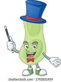 Talented staphylococcus pneumoniae Magician cartoon character design style. Vector illustration