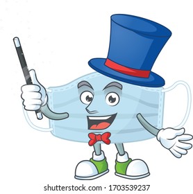 Talented surgery mask Magician cartoon design style