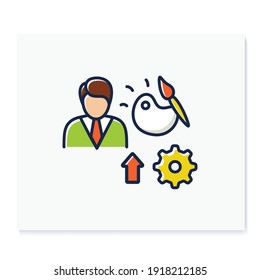 Talents Development Color Icon. Personal Growth Concept. Self Improvement And Talent Acquisition.Personal Strengths, Ascuirements. Human Resources Management. Isolated Vector Illustration