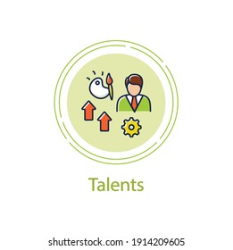 Talents Development Concept Line Icon. Personal Growth Concept. Self Improvement And Talent Acquisition. Human Resources Management.Vector Isolated Conception Metaphor Illustration