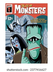 Tales of Monsters. Spooky Halloween Cartoon Character Illustration.