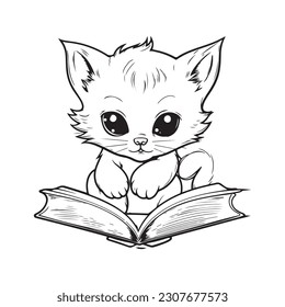 Tali 2d simple vector monochrome coloring page depicting a kitt
