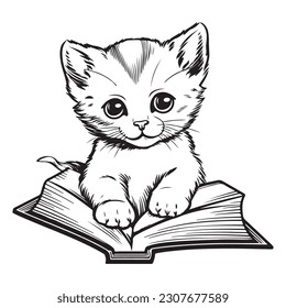 Tali 2d simple vector monochrome coloring page depicting a kitt