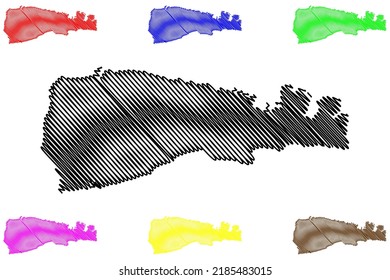 Taliabu Island Regency (Republic of Indonesia, South East Asia) map vector illustration, scribble sketch Taliabu map