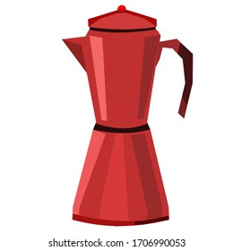 cafetera italiana, cafetera espresso, moka express, café mocha, moka pot. Ilustración vectorial de diseño plano.