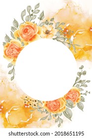 talitha rosa flor fondo con círculo de espacio blanco, rosa amarillo