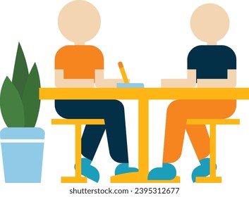 Sprechen Sie über das Geschäft. Tutor, Lernen, Lehren, Talking, Konferenz, Vektorgrafik 