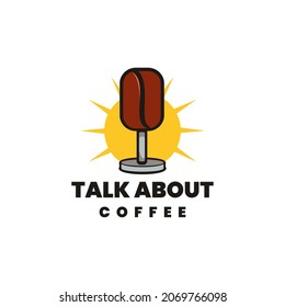 talk about coffee logo design illustration