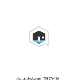 talk about home vector logo template