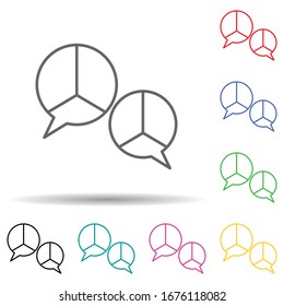 Talk about peace on earth multi color set icon. Simple thin line, outline vector of human rights icons for ui and ux, website or mobile application
