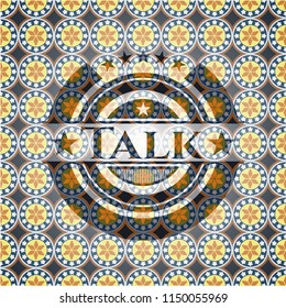 Talk arabesque emblem background. arabic decoration.