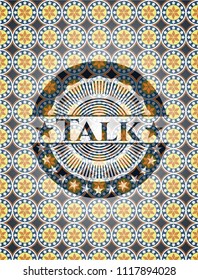 Talk arabic emblem. Arabesque decoration.