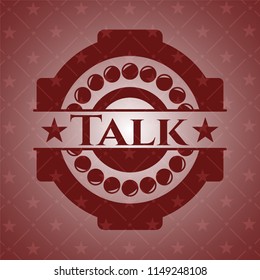 Talk badge with red background