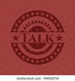 Talk badge with red background