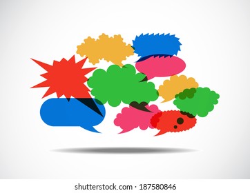 Talk Balloon Abstrac. Vector illustration on white