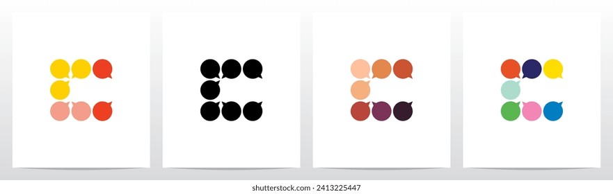 Talk Balloon Forming Letter Logo Design C