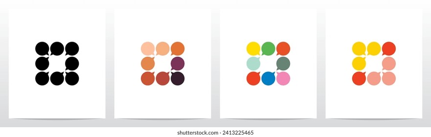 Talk Balloon Forming Letter Logo Design O