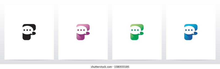 Talk Balloon On Letter Logo Design F
