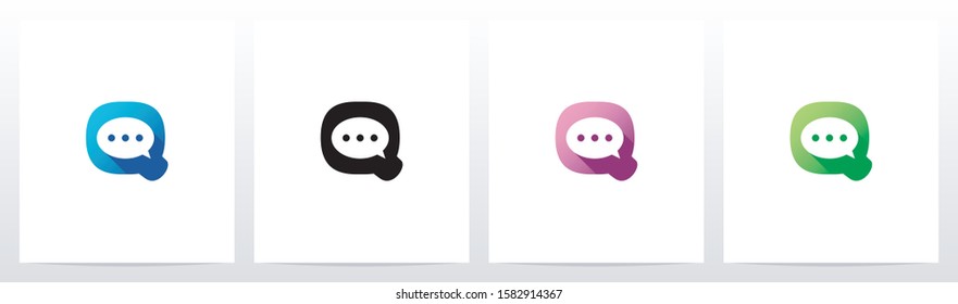 Talk Balloon On Letter Logo Design Q
