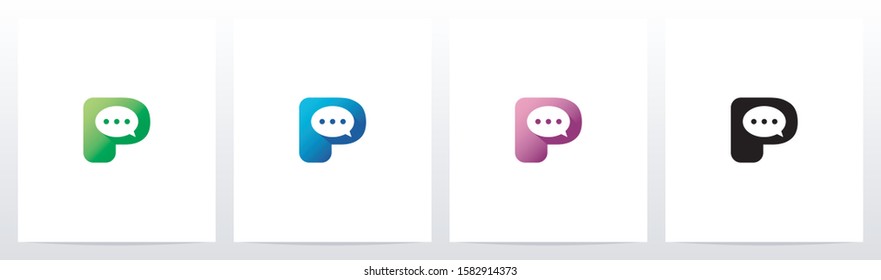 Talk Balloon On Letter Logo Design P
