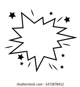 Talk balloon, speech bubble, paint splash abstract shape.  Vector icon.