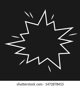 Talk balloon, speech bubble, paint splash abstract shape.  Vector icon.