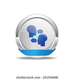 Talk Blue Vector Icon Button