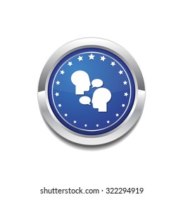 Talk Blue Vector Icon Button