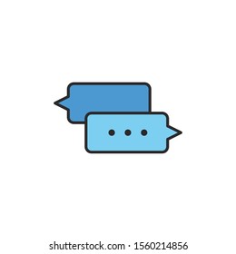 talk bubble chatting internet flat line style illustration