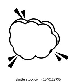 talk bubble cloud pop art comic style, line icon vector illustration