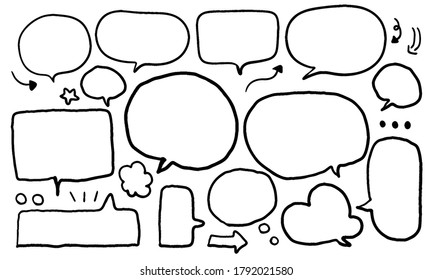 talk bubble collection sketch drawing vector