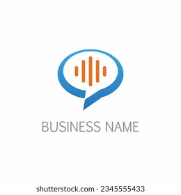 Talk bubble communication logo vector image
