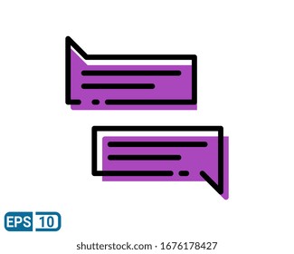 Talk bubble filled line style icon vector illustration. EPS 10