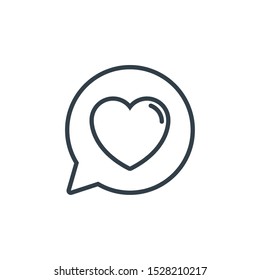 talk bubble heart icon line design image illustration