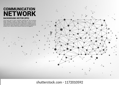 talk bubble icon with dot and line connections. concept of communication network. 