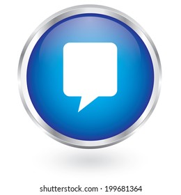 Talk bubble icon glossy button