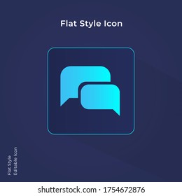 Talk bubble icon, message icon chat, dialogue balloon symbol vector illustration in flat style for using in mobile, website, ui design.