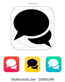 Talk bubble icon on white background. Vector illustration.