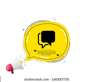 Talk bubble icon. Quote speech bubble. Speech bubble sign. Chat message symbol. Quotation marks. Classic talk bubble icon. Vector