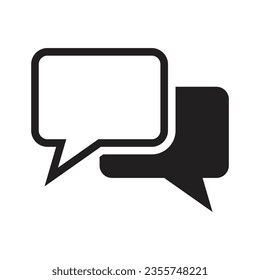 Talk Bubble Icon Vector, Speech And Comment Ballon Bubble Sign, Talking Bubble Speech Illustration, Trendy Chat Icon Flat Style, Discussion Symbol, Message Element Design Outline For Ui UX Design
