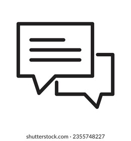 Talk Bubble Icon Vector, Speech And Comment Ballon Bubble Sign, Talking Bubble Speech Illustration, Trendy Chat Icon Flat Style, Discussion Symbol, Message Element Design Outline For Ui UX Design