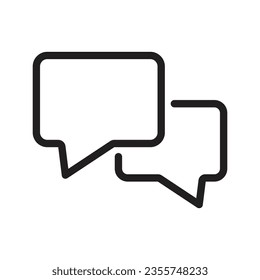 Talk Bubble Icon Vector, Speech And Comment Ballon Bubble Sign, Talking Bubble Speech Illustration, Trendy Chat Icon Flat Style, Discussion Symbol, Message Element Design Outline For Ui UX Design