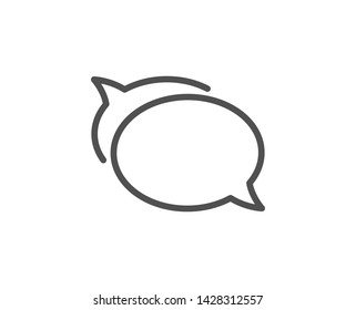 Talk bubble line icon. Speech bubble sign. Chat message symbol. Quality design element. Linear style talk bubble icon. Editable stroke. Vector